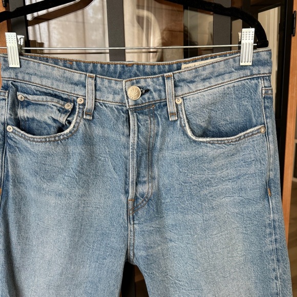 rag & bone maya high rise ankle straight jeans light wash raw hem - Picture 5 of 11